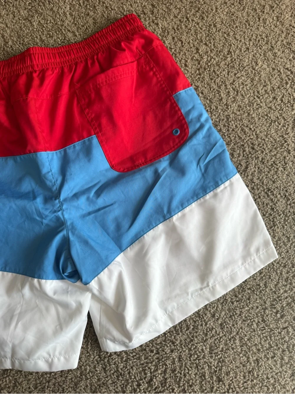 Nike Red White and Blue Swim Trunks
